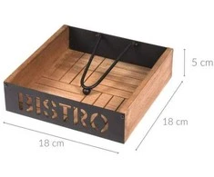 Home Styling Collection Servetėlių laikiklis su stūmimo juosta BISTROT 18x18 cm