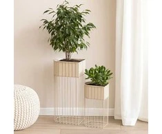 Home Styling Collection 2 metalinių stovimų gėlių vazonų rinkinys SOFT FORM