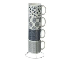Secret De Gourmet 4 puodelių rinkinys ant metalinio stovo JAPAN, 4 vnt