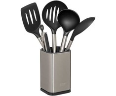5five Simply Smart Steel 5 virtuvės reikmenų rinkinys su nerūdijančio plieno stovu.