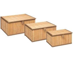 5five Simply Smart PIECES Krepšelių rinkinys su dangteliu, bambukas, 3 vnt