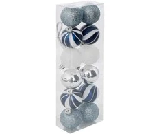 Atmosphera PIECES Kalėdinių papuošalų rinkinys, Ø 4 cm, 12 dalių