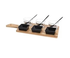 Excellent Houseware PIECES Rinkinys užkandžiams ant bambukinės lentos, 10 vnt