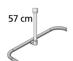 Dušo užuolaidų pakabinimo juosta, skersmuo 2 cm 57 cm, Baltas, WENKO