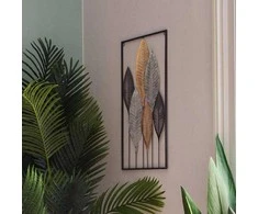 Atmosphera Sienų apdaila, Deco, metalo, juodos ir auksinės spalvos lapeliai, aukštis 65 cm x plotis 37 cm