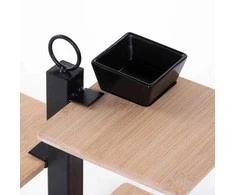 Excellent Houseware Bambukinė serviravimo lėkštė 3 aukštų su dubeniu 32x32x26,5 cm