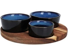 Secret De Gourmet Užkandžių padėklas su akmens masės dubenėliais, Ø 20 cm