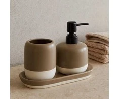 Bathroom Solutions Muilo dozatorius ir dantų šepetėlių laikiklis ant keraminio pagrindo THE PASTELS