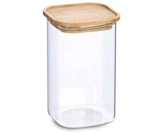 Zeller Stiklainis su bambukiniu dangteliu, 1400 ml, 11 x 11 x 17,7 cm