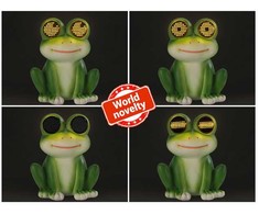 Maximex Saulės energija varlė sodo figūrėlė LED, su šviečiančiomis akimis, 11,8 cm x 13,5 cm