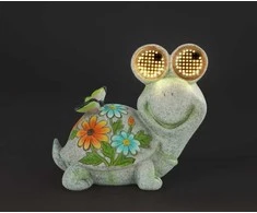 Maximex Solar garden figurine, turtle with glowing LED eyes, 17 x 20 cm