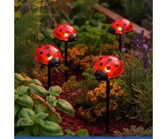 Maximex Solar garden lights, LED ladybugs, 14 cm, 4 pcs