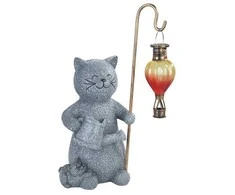 Maximex Solar lamp cat with glowing LED balloon, 26.5 x 16 cm