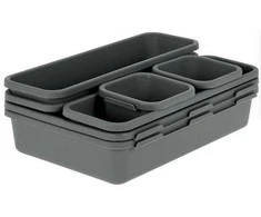 Storage Solutions Stalčių Tvarkyklės - 8 vnt komplekte, pilka spalva