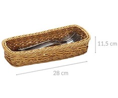 Stalo įrankių krepšelis, serviravimo indas, rudas, 28 x 11,5 cm, Kesper