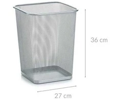 Steel Stačiakampio plieno tinklelio popieriaus krepšelis, ZELLER