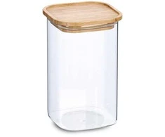 Zeller Stiklainis su bambukiniu dangteliu, 1400 ml, 11 x 11 x 17,7 cm
