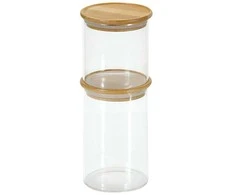 Stiklinis indas su bambukiniu dangteliu, 500 ml, KESPER
