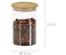 Kesper Indas biriems produktams, stiklas/bambukas, 800 ml, D 10 cm, H 15 cm, vnt