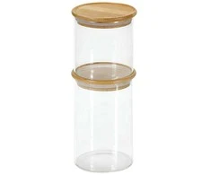 Stiklinis indas su bambukiniu dangteliu, 500 ml, KESPER