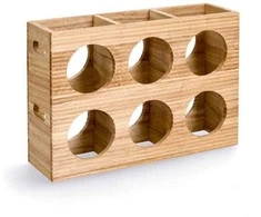 Zeller Stovas 6 buteliams, medinis, 38 x 11,6 x 27 cm