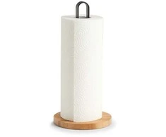 Zeller Stojak na papier kuchenny, bambus / metal, juoda, 15x31,5 cm