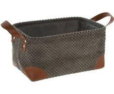 Home Styling Collection Sandėliavimo krepšelis, velvetas su rankenomis, 30 x 20 x 15 cm