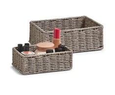 Storage basket, pilkas - 2 pieces in set, ZELLER