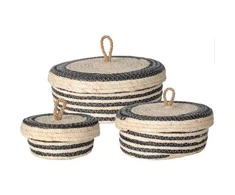 Home Styling Collection PIECES Sandėliavimo konteineriai su dangteliu, 3 vnt