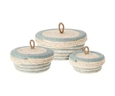 Home Styling Collection PIECES Sandėliavimo konteineriai su dangteliu, 3 vnt
