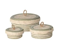 Home Styling Collection PIECES Sandėliavimo konteineriai su dangteliu, 3 vnt