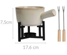 Home Styling Collection Porceliano fondiu rinkinys 450 ml su šakutėmis