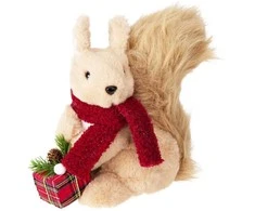 Home Styling Collection Kalėdinė voverės figūrėlė su dovana, 20 cm
