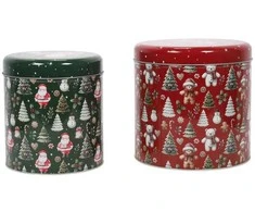 Home Styling Collection Kalėdinis įvairių dydžių metalinių indelių rinkinys, 2 vnt.
