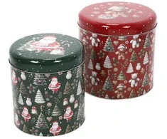 Home Styling Collection Kalėdinis įvairių dydžių metalinių indelių rinkinys, 2 vnt.