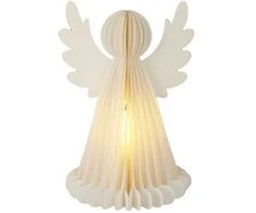 Home Styling Collection Švytinti šventinė dekoracija, popierinis angelas su 6 LED lemputėmis.