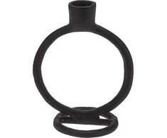 Home Styling Collection Žvakidė Aliuminis Juoda 15 cm Ilgai Degančiai Žvakei