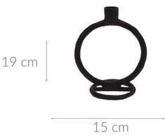 Home Styling Collection Žvakidė aliuminis juoda 19 cm