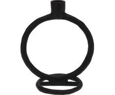 Home Styling Collection Žvakidė aliuminis juoda 19 cm