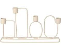 Home Styling Collection Šviesiai pilkos spalvos metalinis žvakių laikiklis 4 žvakėms, 27 x 15,7 cm