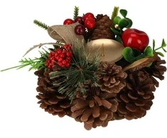 Home Styling Collection Kankorėžinė žvakidė, Kalėdinė puošmena, 15 cm