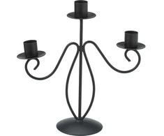 Home Styling Collection Metalinė žvakidė 3-aims Juoda Moderni dekoracija