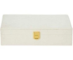 Home Styling Collection Balta pudełko na biżuterię, uždaromas organizer na zegarki, szkatułka, kuferek, etui