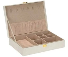Home Styling Collection Balta pudełko na biżuterię, uždaromas organizer na zegarki, szkatułka, kuferek, etui