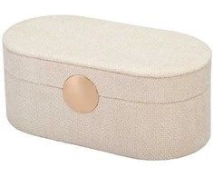 Home Styling Collection GLINT papuošalų dėžutė su veidrodžiu, balta spalva, 25 cm