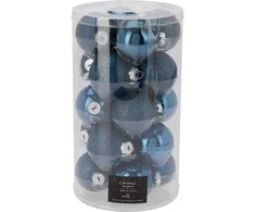 Home Styling Collection Mėlyna Kalėdiniai stikliniai žaisliukai Ø 6 cm, 20 vnt., mėlyni