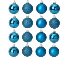 Home Styling Collection Mėlyna Kalėdiniai stikliniai žaisliukai Ø 8 cm, 16 vnt., mėlyni