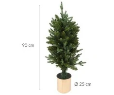 Home Styling Collection Dirbtinė eglutė auksiniame puode, 90 cm