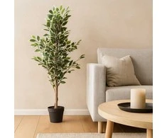 Home Styling Collection Dirbtinis fikusas juodame vazone, 115 cm