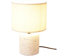 Home Styling Collection Lamp Stalinė lempa su cementiniu pagrindu, lininiu gaubtu, Ø 20,5 x 31 cm
